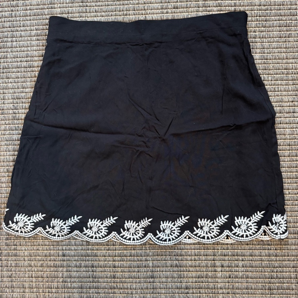 Mi Ami  Black A-line Embellished Mini Skirt Casual